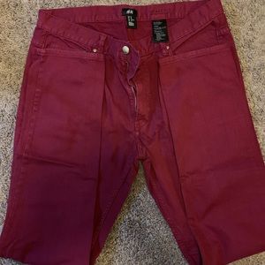 H&M Red Slim Fit Pants